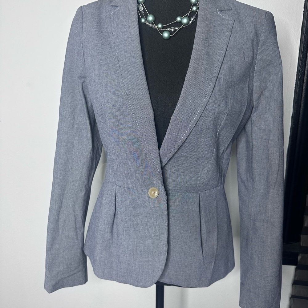 Banana Republic Women's Blue/Gray Blazer - Picture 2 of 14